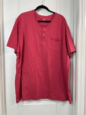 Harbor Bay Short-Sleeve Henley Pocket Tee - Rose